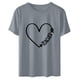 thumbnail image 4 of ICHUANYI Clearance Women's Fashion Loose Round Neck Pullover Bottoming Teacher's Day Cute Print Short Sleeve Top T-Shirt(Gray, XXL) ICHUANYI WER2023081111900, 4 of 6
