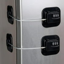 Refrigerator Lock (2 Pack), Heavy Duty Combination Fridge Lock, for Fridge, Cabinets, Window, Drawers and Child Safety Cabinet Locks, Strong Non-Marking Adhesive No Drilling (Black)