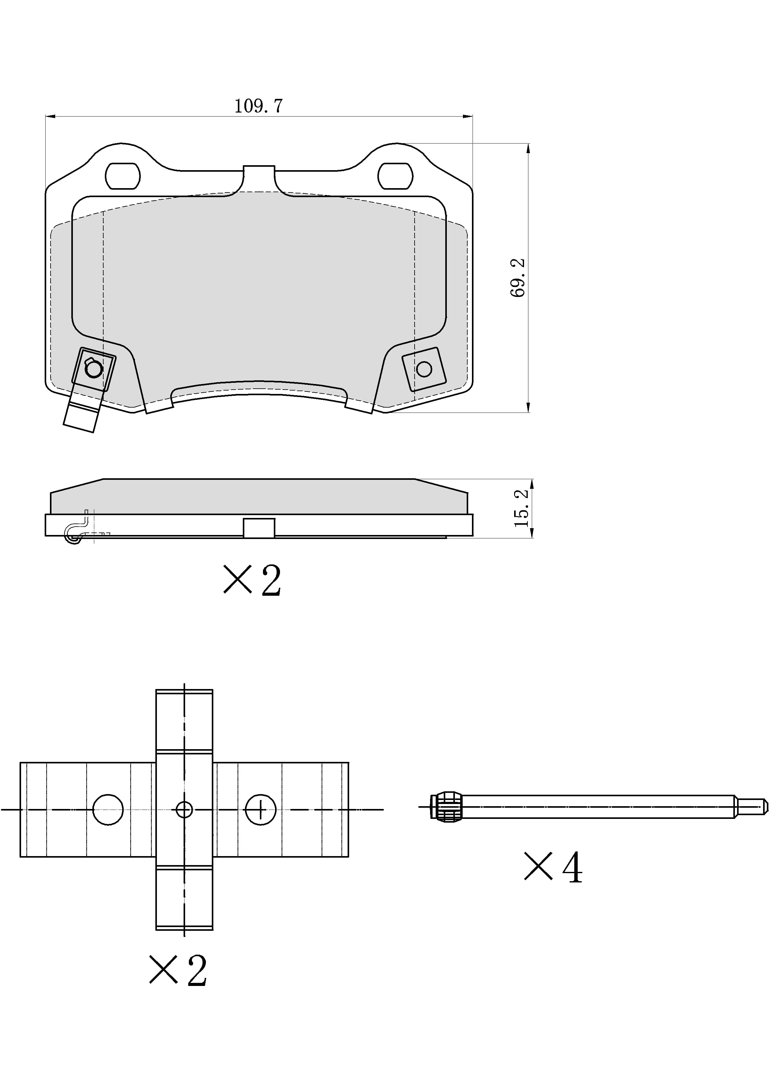 Ultra HC 1000 Brake Pad Set, Rear HC10.1053.0.F, Chevrolet Camaro 2022-2017