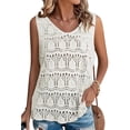 thumbnail image 2 of fatyb Crochet Tank Tops for Women V Neck Hollow out Sleeveless Shirts Knitted Loose Womens Summer Tops, 2 of 6