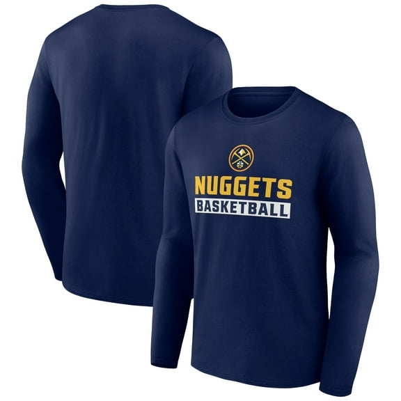 Men's Navy Denver Nuggets Let's Go Long Sleeve T-Shirt