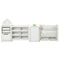 thumbnail image 2 of Kids Toy Storage Bookshelf Combo - 4-Tier Organizer with 10 Movable Plastic Bins, Built-in Bookshelf & Drawing Board, Multi-functional Playroom & Classroom Storage Cabinet, 2 of 11