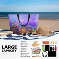 thumbnail image 5 of Gaeub Colorful Purple Cosmos Flower Print Beach Bag,Large Tote Bag,Waterproof Sandproof Women Tote Bag,Pool Bag with Zipper for Gym Grocery Travel, 5 of 7