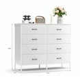 thumbnail image 3 of RichYa 47.2'' Chest of 8 Drawers, Storage Drawer Dresser for Bedroom, Living Room, Hallway, White, 3 of 8