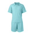 thumbnail image 6 of Havenx 2 Piece Short Sets for Men Button Down Short Sleeves Drawstring Polo Shorts Sets with Pockets Elastic Waist Sweatsuit Outfits Athletic Jogging Sports Summer Clothes,Light Blue M, 6 of 7