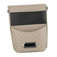 thumbnail image 5 of AMLESO Car Seat Organizer Storage Pocket Phone Holder for Car Headrest Hanging Multifunctional Tissue Storage Bag PU Leather Beige, 5 of 9