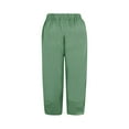 thumbnail image 5 of Aboser Womens Linen Pants Petite Summer Lounge Pants Comfy Cotton Linen Trousers Solid Elastic Waist Capri Pants Loose Fitting Cropped Pants with Pockets, 5 of 5