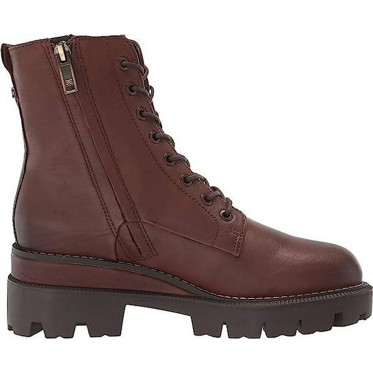 Sam Edelman Women s Garret Dark Brown Leather Platform Combat Boots 10M Walmart
