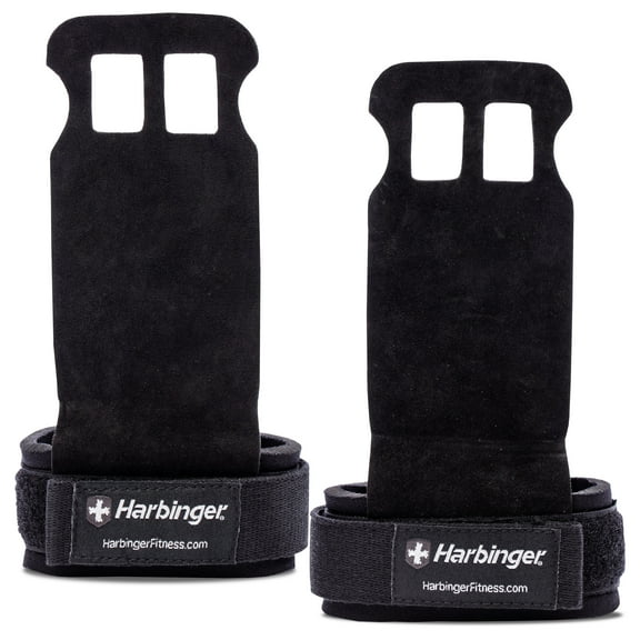 Harbinger Leather Palm Grips for Weight Lifting Hand Protection, Medium