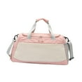 thumbnail image 2 of Bolsa de deporte para gimnasio, equipaje, bolsa de viaje, bolsa de lona para natación, ejercicio al aire libre, hombres y mujeres Beige rosa, 2 of 8