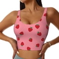 thumbnail image 3 of Rocae Strawberries for Sports Bra for Women Sports Vest with Performance Stretch and Quick Dry FabricX-Large, 3 of 9