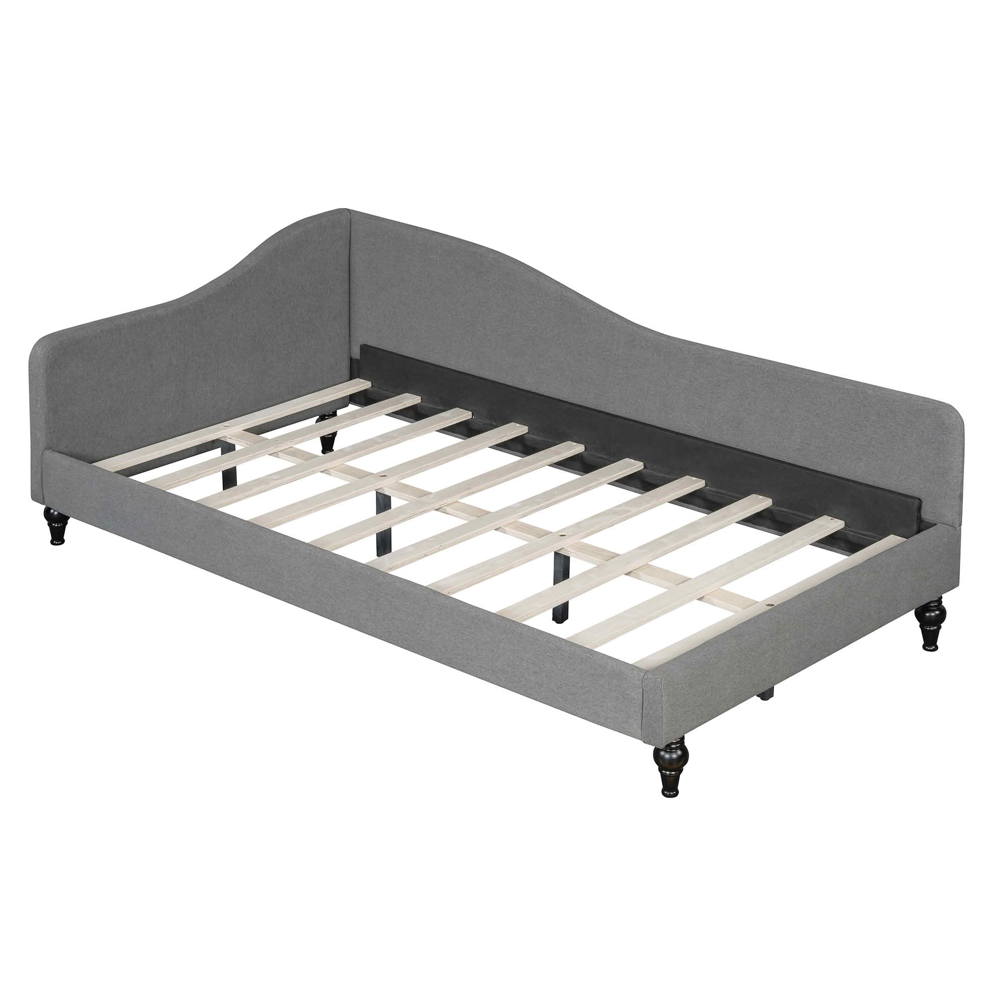 MAYEERTY L-Shaped Semi-Enclosed Daybed with Solid Wood Legs, Twin/Full Size Available