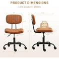 thumbnail image 3 of TUNYI Office Desk Chair with Wheels Armless Low Back Computer Chair Swivel Height Adjustable Task Vanity Chair for Home Office, Dressing Room, Dining Room (Brown), 3 of 8