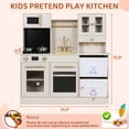thumbnail image 3 of Pirecart Toddler Kitchen Playset Wooden Chef Pretend Playset with 2 Fabric Boxes, Real Lights & Sounds and Cooking Accessories, Birthday/ Holiday Gifts for Age 3+, Beige, 3 of 10
