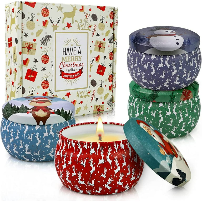 MTLEE 4 Pack Christmas Candles Gift Sets for Women Aromatherapy  Scented Candles Inspiring Quotes Candle Gift Set Relaxing Gift for Women :  Home & Kitchen