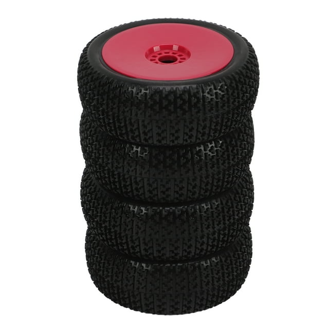 1/8 RC Wheel, Lasting Serving RC Rubber Tire Direct Replacement 4PCs for Off Road Vehicle Black,Red,White