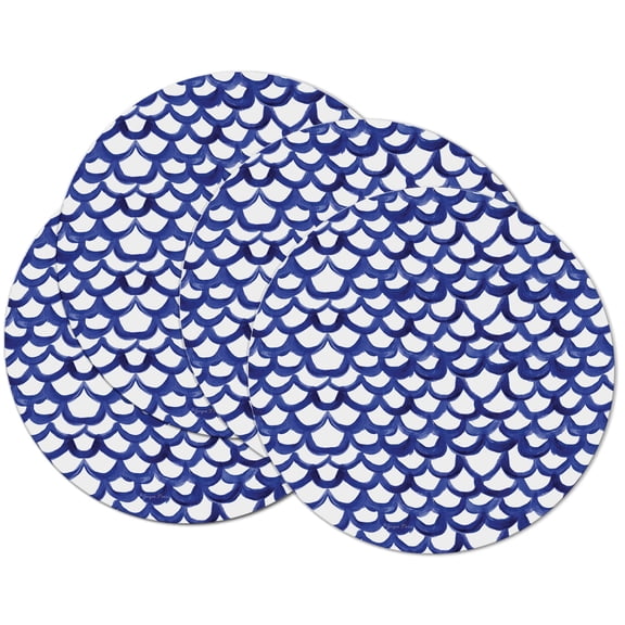 CounterArt "Waves" 4-Pack Round Reversible Tabletop Placemats