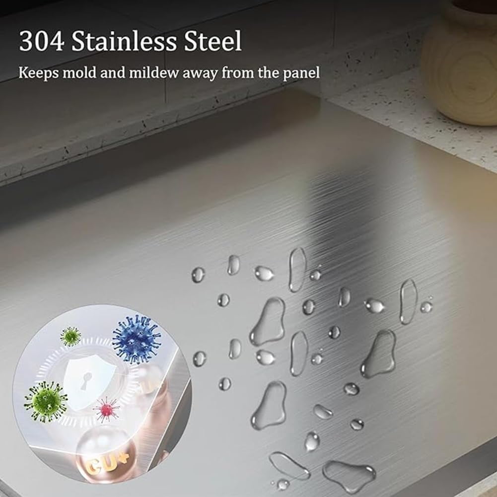 Stainless Steel Cutting Board with Rim, Metal Cutting Boards for Kitchen, Countertop Chopping Board, For Bread Meat, Extra Large Sink Kneading Mats with Lip, Dough Board Dishwasher(19.7*19.7in)