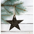 thumbnail image 3 of Darling Souvenir MADE WITH LOVE Personalized First Christmas Star Slate Engraved Christmas Tree Ornament With String Custom Family Gift, 3 of 4