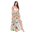 thumbnail image 2 of FORMRS Womens Long Sarong Beach Wrap Semi-Sheer Bikini Skirt Bathing Swimsuit Cover Up, Beige Cartoon Animals, 2 of 7
