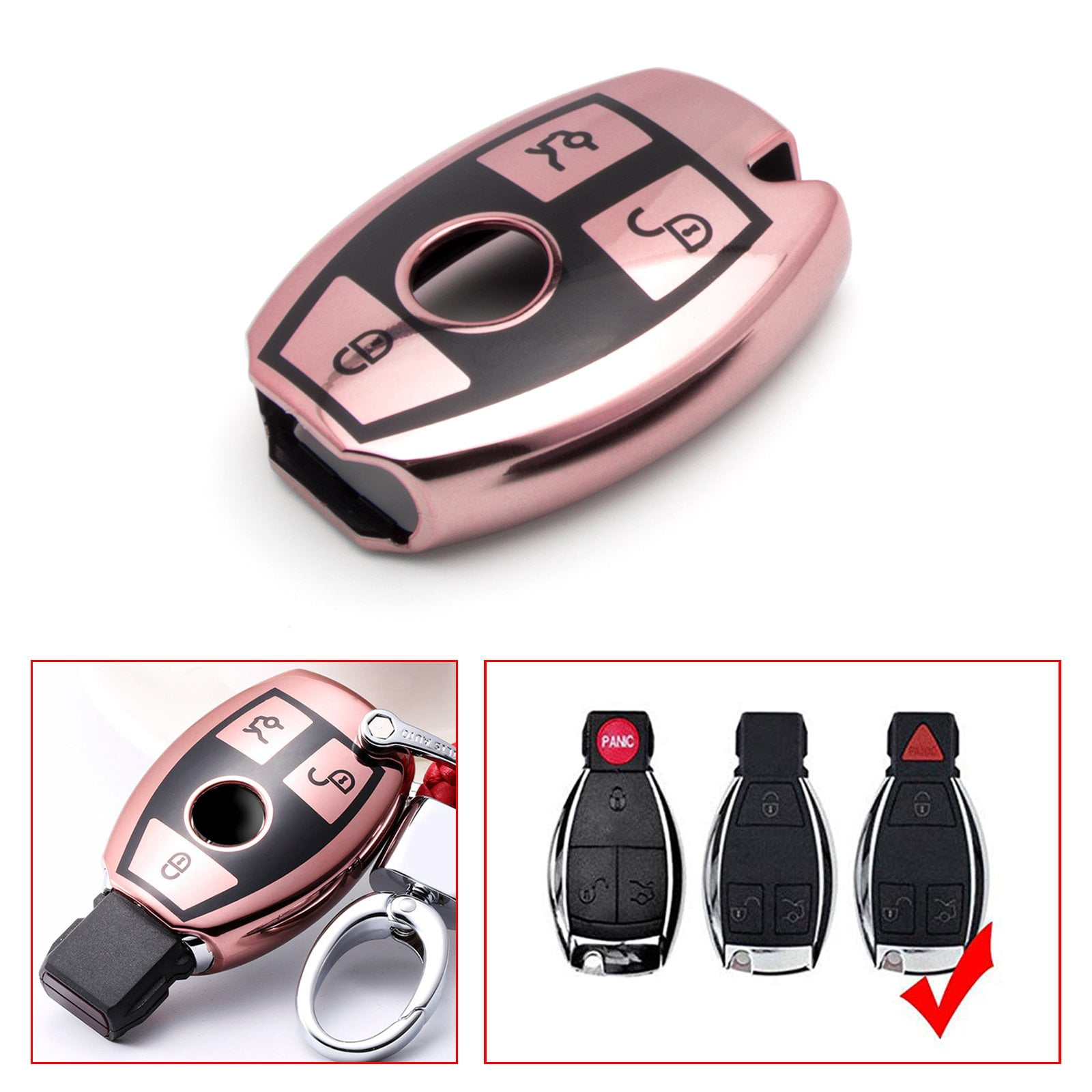 Full Sealed TPU Smart Remote Keyless Key Cover Case Shell For Mercedes Benz FOB 