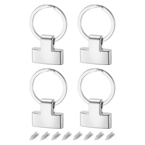 4Pack 22mm/ 0.87" Key Fob Hardware with Keychain Ring Purse Bag Hardware 25mm O Ring Silver Tone