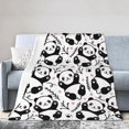 thumbnail image 2 of Panda Throw Blanket Soft Cozy Fuzzy Panda Blanket Lightweight Warm Fleece Plush Panda Blanket Panda Gifts for Kids Women Girls Bed Decor 40"X50", 2 of 6