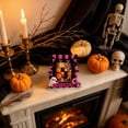 thumbnail image 5 of Wooden Halloween Photo Frame Ornament, Ghost Pumpkin Fence Shaped Picture Frame with Adhesive Dots, Small Decor for Halloween Party, Lazyguy, 5 of 6