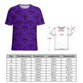 thumbnail image 2 of Purple Bat Eyes Pattern-1 Womens Tops Women's Fashion Casual Short Sleeve Flower Print Round Neck Pullover Top Blouse, 2 of 6