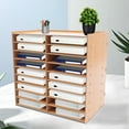 thumbnail image 4 of Wooden File Organizer 18 Compartments Paper Tray with Adjustable Shelves for Home Office School, 4 of 14