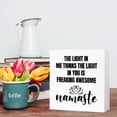 thumbnail image 5 of Zomyto 7"x7" Namaste Wood Box Sign the Light in Me Thinks the Light in You is Namaste Wooden Block Sign Yoga Meditation Desk Décor, Gift for Friend Yoga Lover, 5 of 5