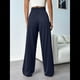thumbnail image 4 of Pantalones Deportivos Holgados de Cintura Alta con Cordón Ajustable para Mujer, Pantalones Deportivos de Pierna y Bolsillos Azul Oscuro S, 4 of 7
