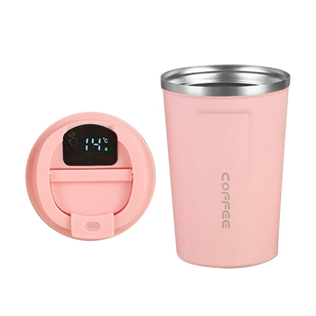 Botella de agua inteligente de acero inoxidable a prueba de fugas con aislamiento al vacío de 380 ml Rosa