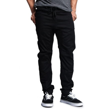 G-Style USA Mens Drop Crotch Jogger Twill Pants JG804 - BLACK - (Best Drop Crotch Pants)