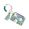 thumbnail image 3 of asddcavvf Silicone Bracelet Floral Folding Card Holder Printed Leather Wallet Keychain Includes Keyc, 3 of 6