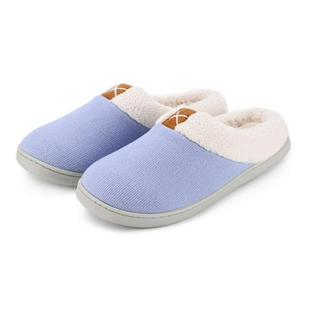 

Furry Fleece Slippers Comfort Closed Toe House Shoes Soft Sole Non-Slip Bedroom Home Shoes