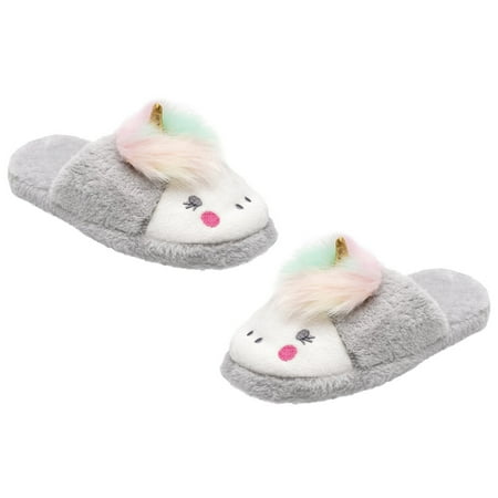 

Frcolor 1 Pair of Unicorn Ornament Slippers Winter Warm Shoes Adorable Slippers