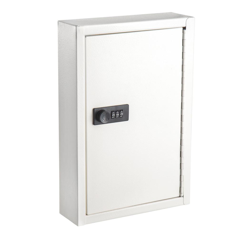 AdirOffice White Steel 30 Key Secure Cabinet Combination Lock Key Storage Box 