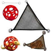 Enrichment Snake Toys Ball L Reptiles Climbing Toy Decor, with Hammock & Chain, Red