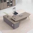 thumbnail image 4 of Bureau Floor Office Desks Multifunctional Wooden Storage Modern Office Desks Reception Keyboard Scrivania Cameretta Furnitures My Lux Decor Round, 4 of 14