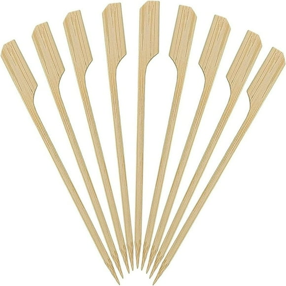12cm Bamboo Paddle Kabob Skewers for Grilling Paddle Wood Food Picks Set 200pcs Wood Shish Kabob Sticks for Fruit Kabobs Appetizers Bamboo Kabob Skewers for Party Banquet Buffet & Catering