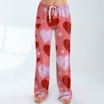 thumbnail image 6 of Women's Drawstring Valentine's Day Printed Casual Pants, Elastic Waist Lounge Pants for Women, Holiday Themed Sleepwear Pajama Pants, Comfortable Fit,Light pink,2XL, 6 of 7