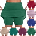 thumbnail image 2 of LIaqionyy Skorts for Woman Summer Plus Size Solid Color Yoga Skirts with Shorts High Waisted Athletic Golf Skorts, 2 of 7