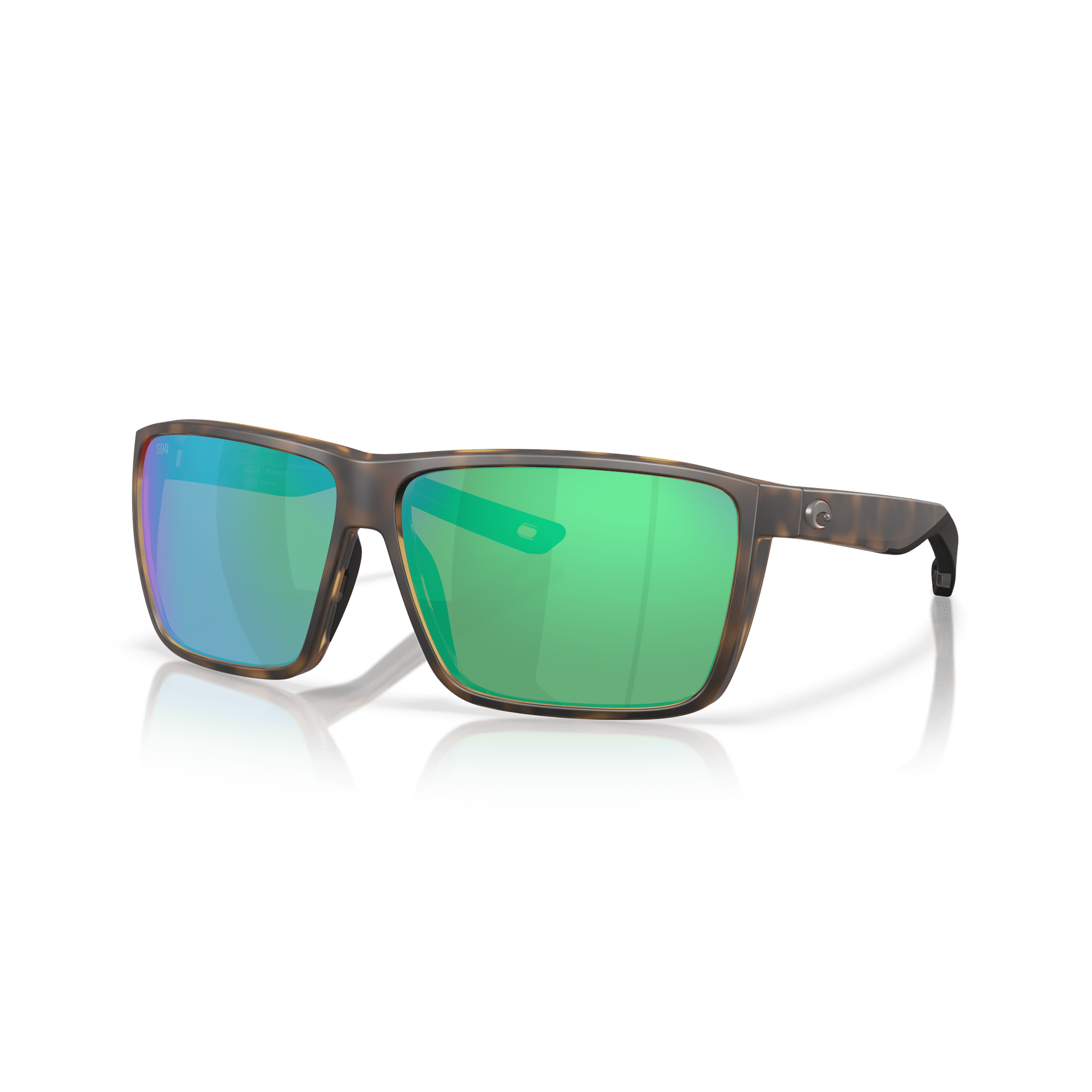 Costa Del Mar Rincon II Sunglasses Size 64 Matte Tortoise with Green Mirror Polarized Glass 580G Lenses