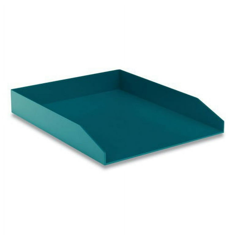 Front-Load Stackable Plastic Document Tray, 1 Section, Letter Size Files, 9.8 x 12.24 x 1.75, Teal Front-Load Stackable Plastic Document Tray, 1 Section, Letter Size Files, 9.8 x 12.24 x 1.75, Teal