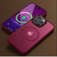 thumbnail image 1 of Matte Translucent Frosted Phone Case For IPhone 15 14 13 12 11 Pro Max Plus Magnetic Case For Magsafe Wireless Charging Cover Red For iphone12, 1 of 6