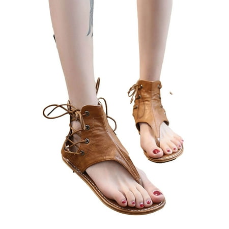 

Womens Summer Fashion Casual Round Toe Flip Strap Roman Flat Sandals Summer Open Toe Slide Sandals Comfortable Flats Flip-Flops Sandal Casual Platforms Wedge Sandals Boho Dressy Heeled Sandals A771