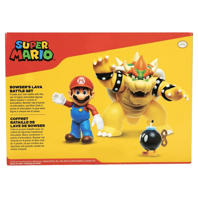 SUPER MARIO World of Nintendo Super Mario, Bowser, BOB - OMB , Figure (3  Pack), Bowser Vs Mario Diorama Set