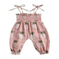thumbnail image 1 of PENGXIANG Toddler Girl Sleeveless Pleated Loose Cotton Linen Overalls Romper, 1 of 5