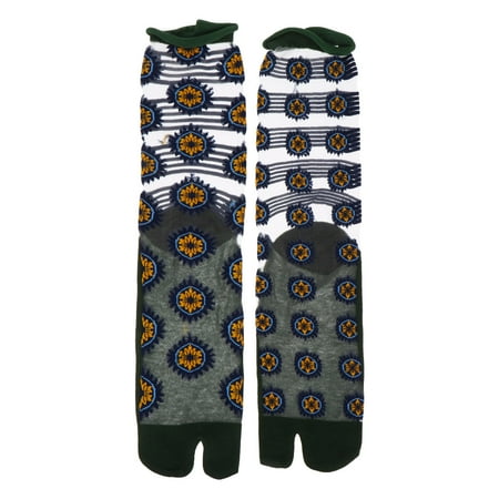 

NUOLUX 1 Pair Flip-flops Socks Flower Printed Breathable Summer Two Toes Socks